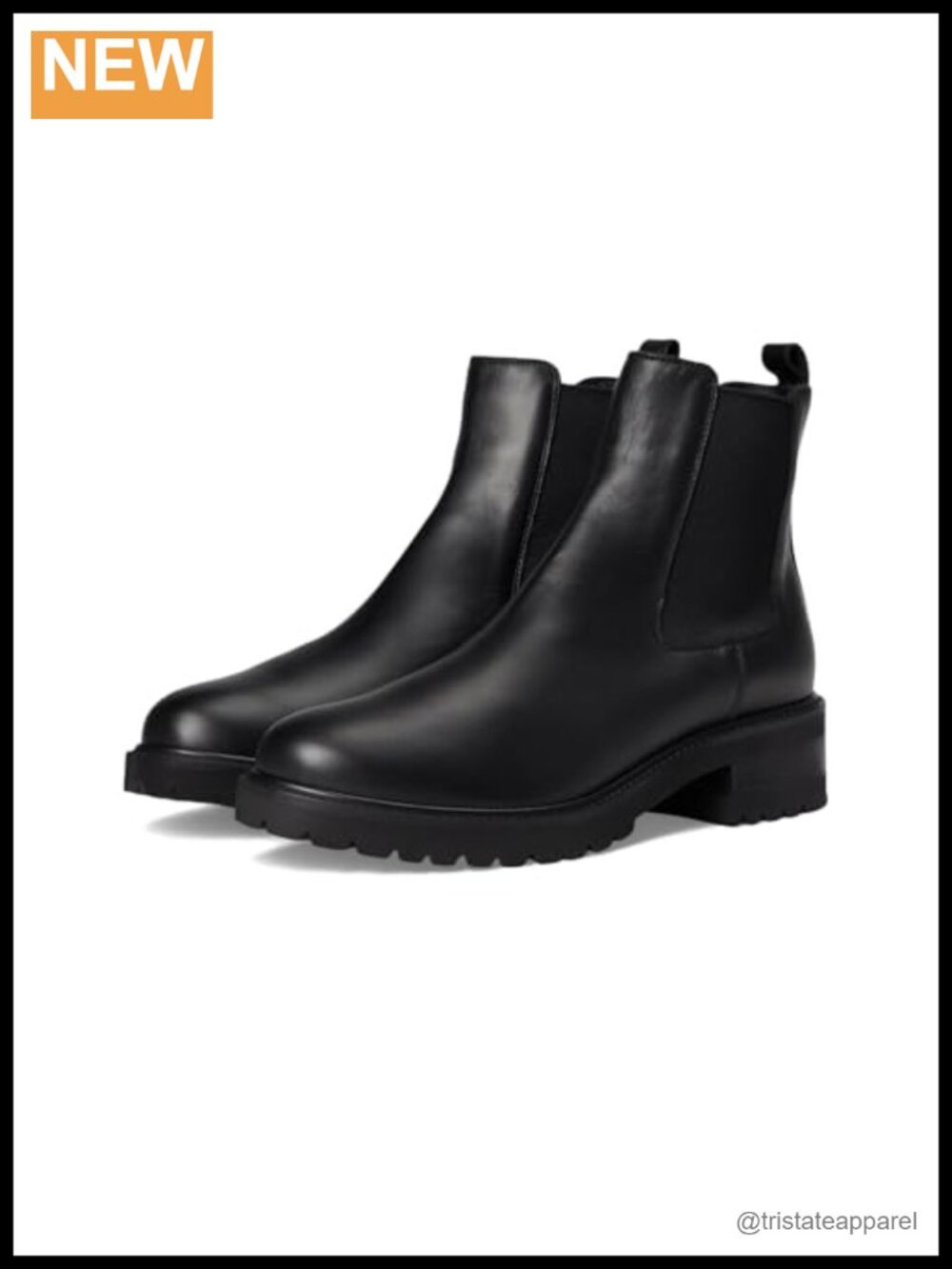 Waterproof Italian Leather Ankle Chelsea Boot, Round Toe Zip